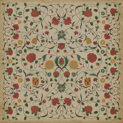 Vintage Vinyl Rug - Floral - Abigail