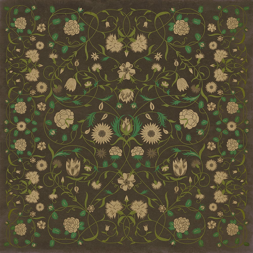 Vintage Vinyl Rug - Floral - Emma