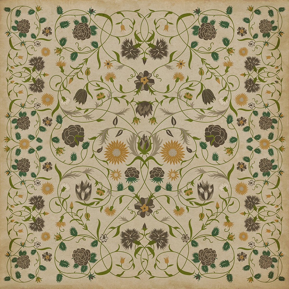 Vintage Vinyl Rug - Floral - Martha
