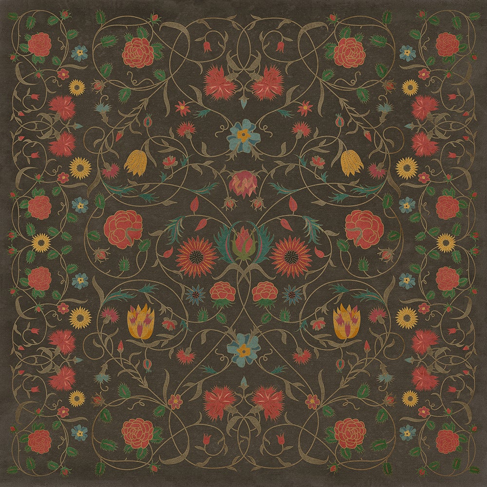 Vintage Vinyl Rug - Floral - Susannah