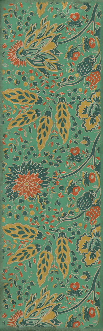 Vintage Vinyl Rug - Garden Gate - How happy is the little Stone