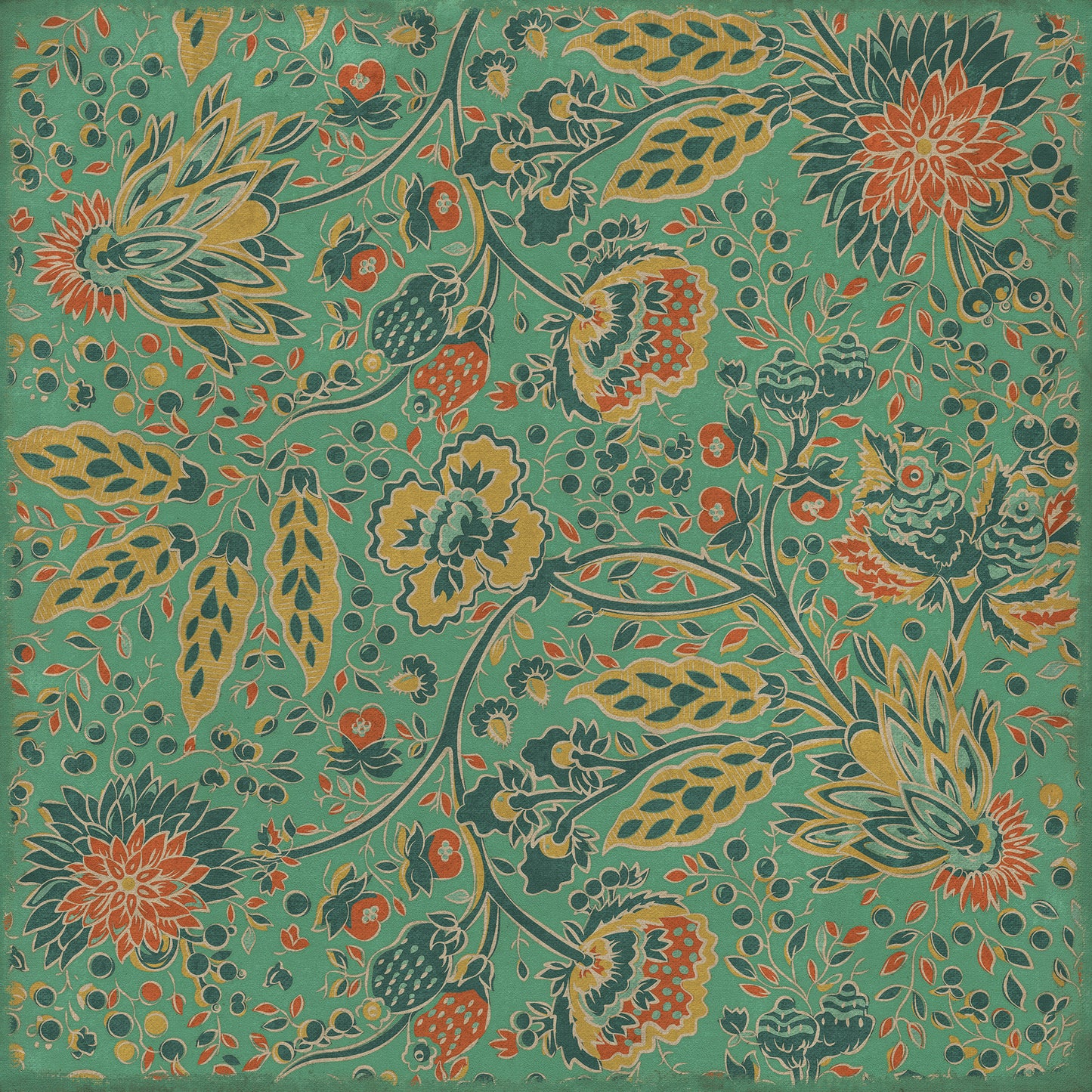 Vintage Vinyl Rug - Garden Gate - How happy is the little Stone