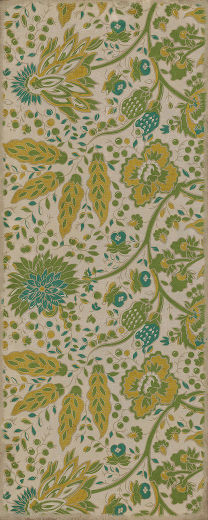 Vintage Vinyl Rug - Garden Gate - Summer Wind