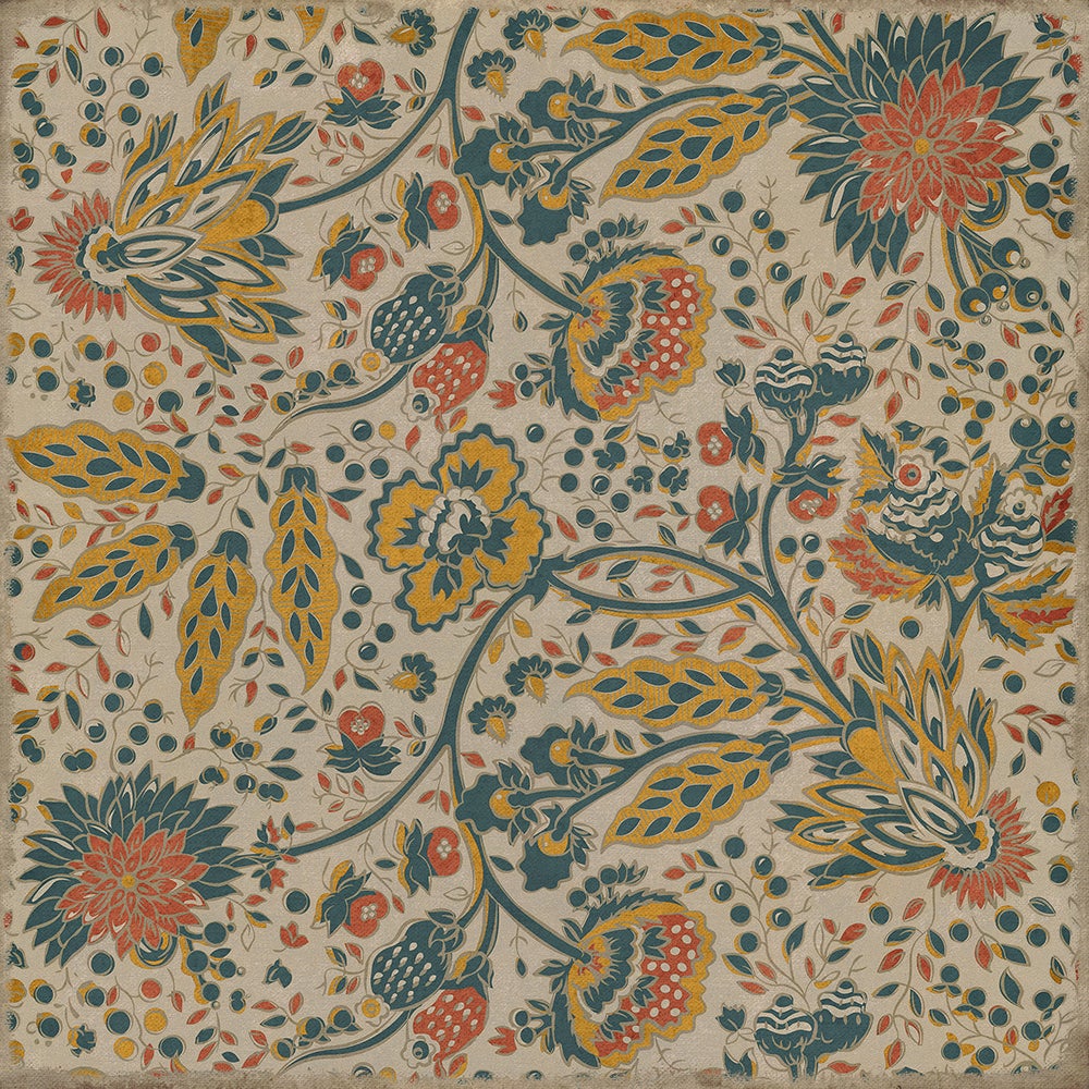 Vintage Vinyl Rug - Garden Gate - The Owl And The Sparrow