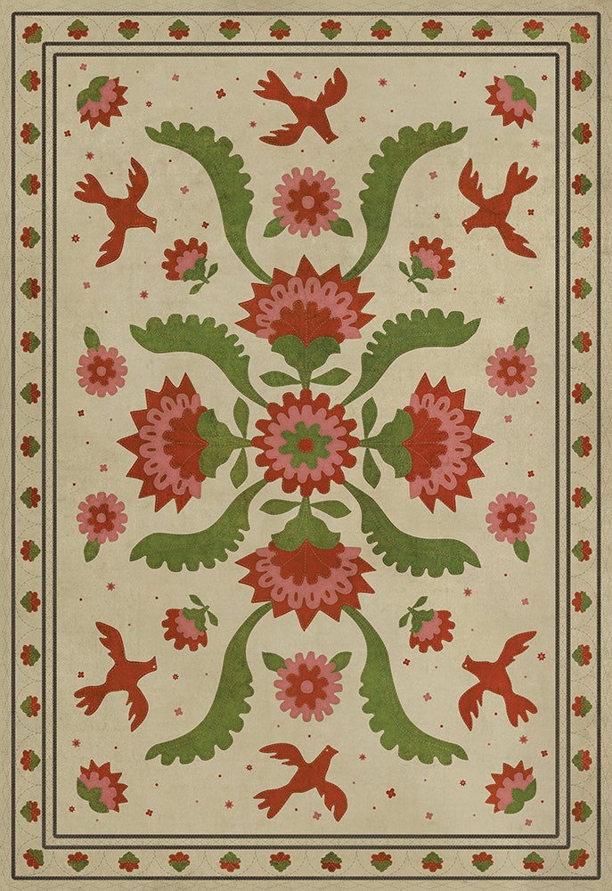 Vintage Vinyl Rug - Applique - The Frolic