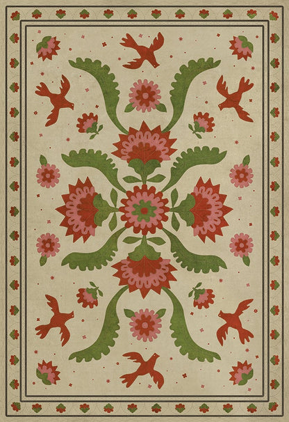 Vintage Vinyl Rug - Applique - The Frolic