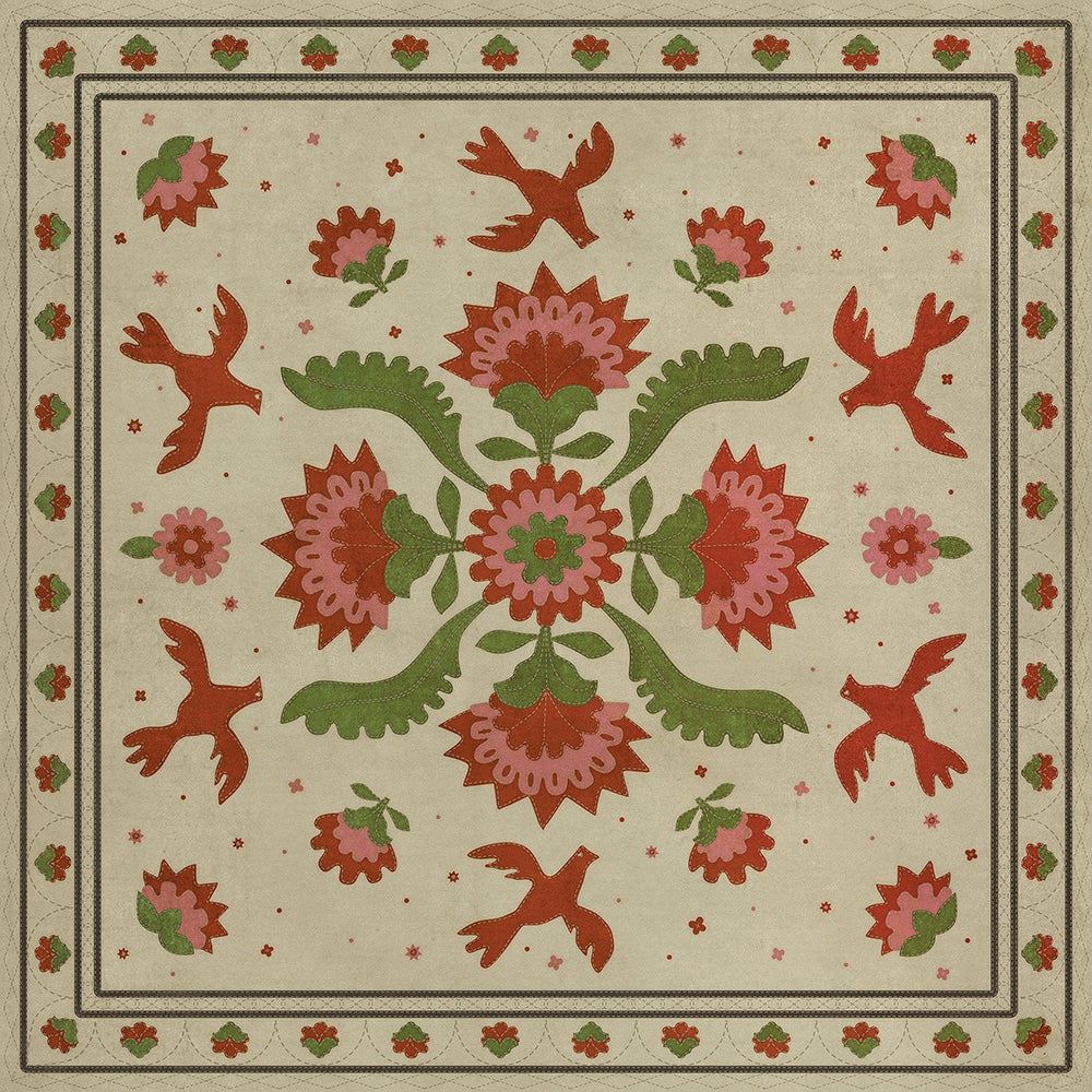 Vintage Vinyl Rug - Applique - The Frolic