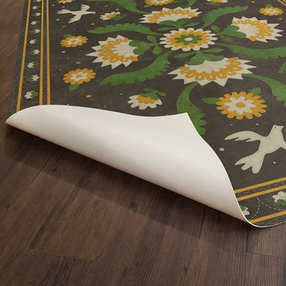 Vintage Vinyl Rug - Applique - The Greenest Dells