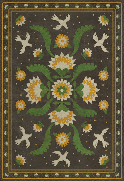 Vintage Vinyl Rug - Applique - The Greenest Dells