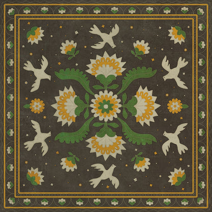 Vintage Vinyl Rug - Applique - The Greenest Dells