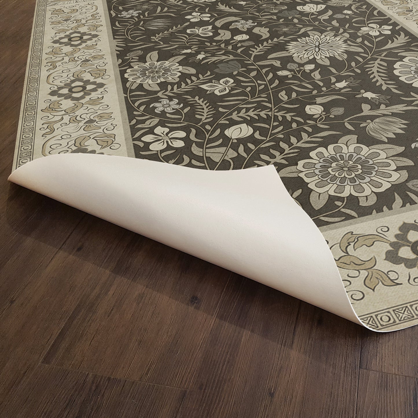 Vintage Vinyl Rug - Indian Quilt - Agra