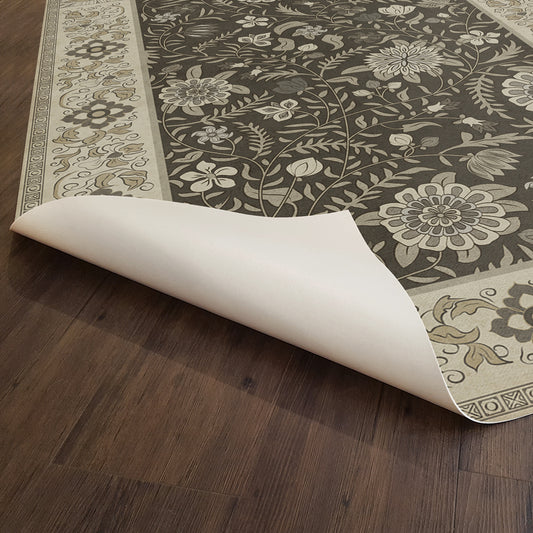 Vintage Vinyl Rug - Indian Quilt - Agra