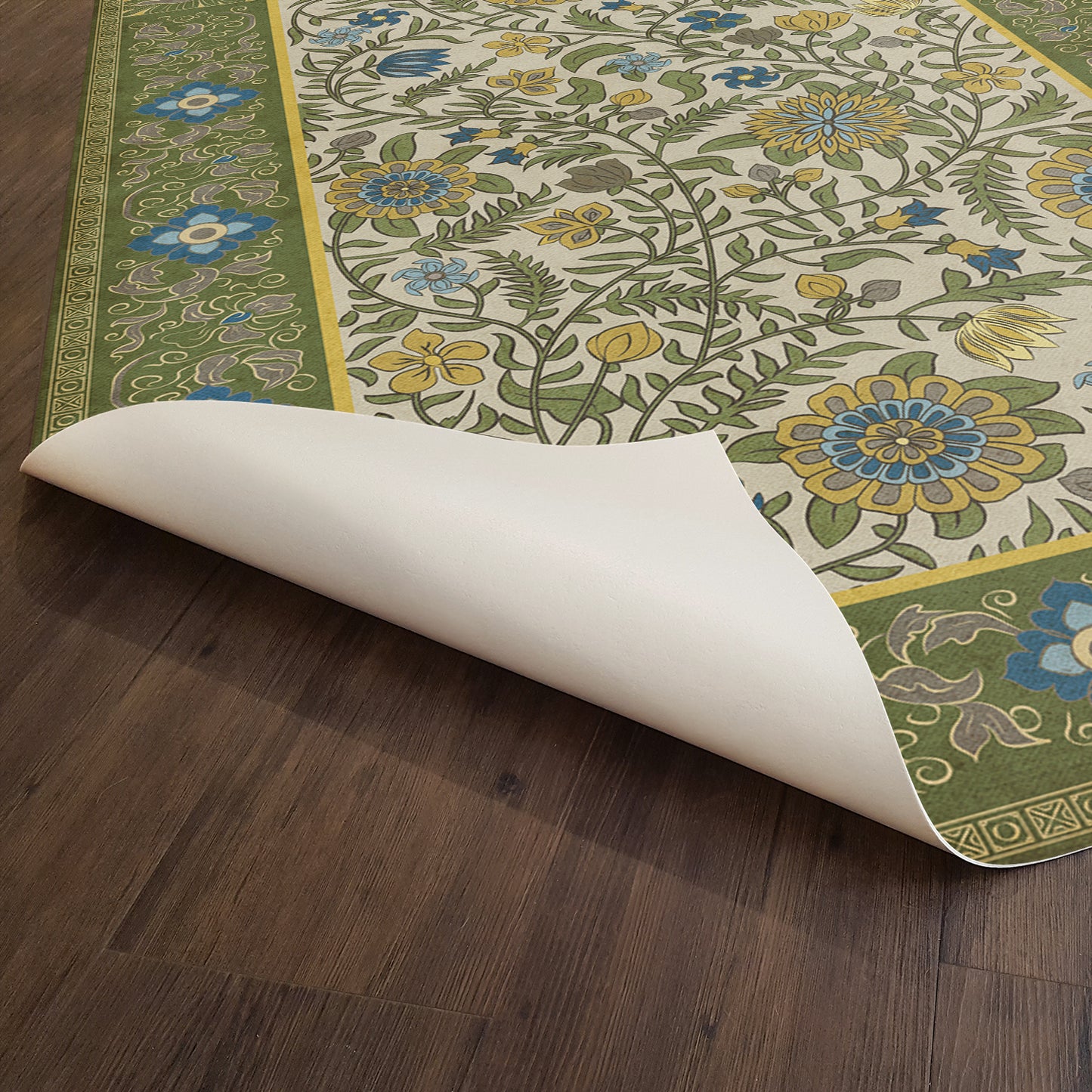 Vintage Vinyl Rug - Indian Quilt - Bombay