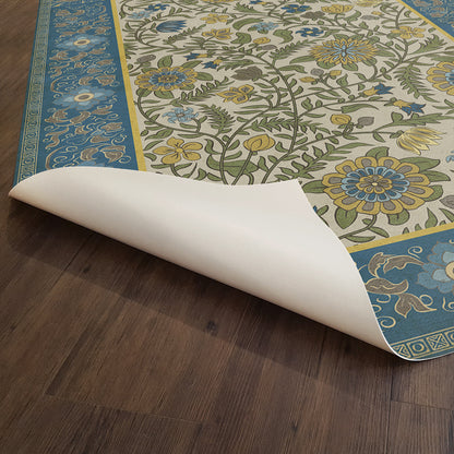 Vintage Vinyl Rug - Indian Quilt - Cochin