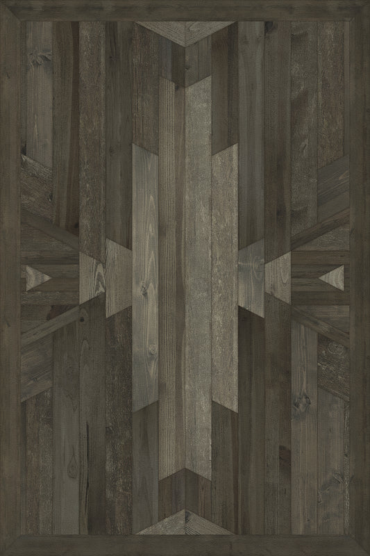 Vintage Vinyl Rug - Native - Black Hawk