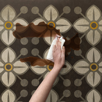Vintage Vinyl Rug - Pattern 32 - Daffodils