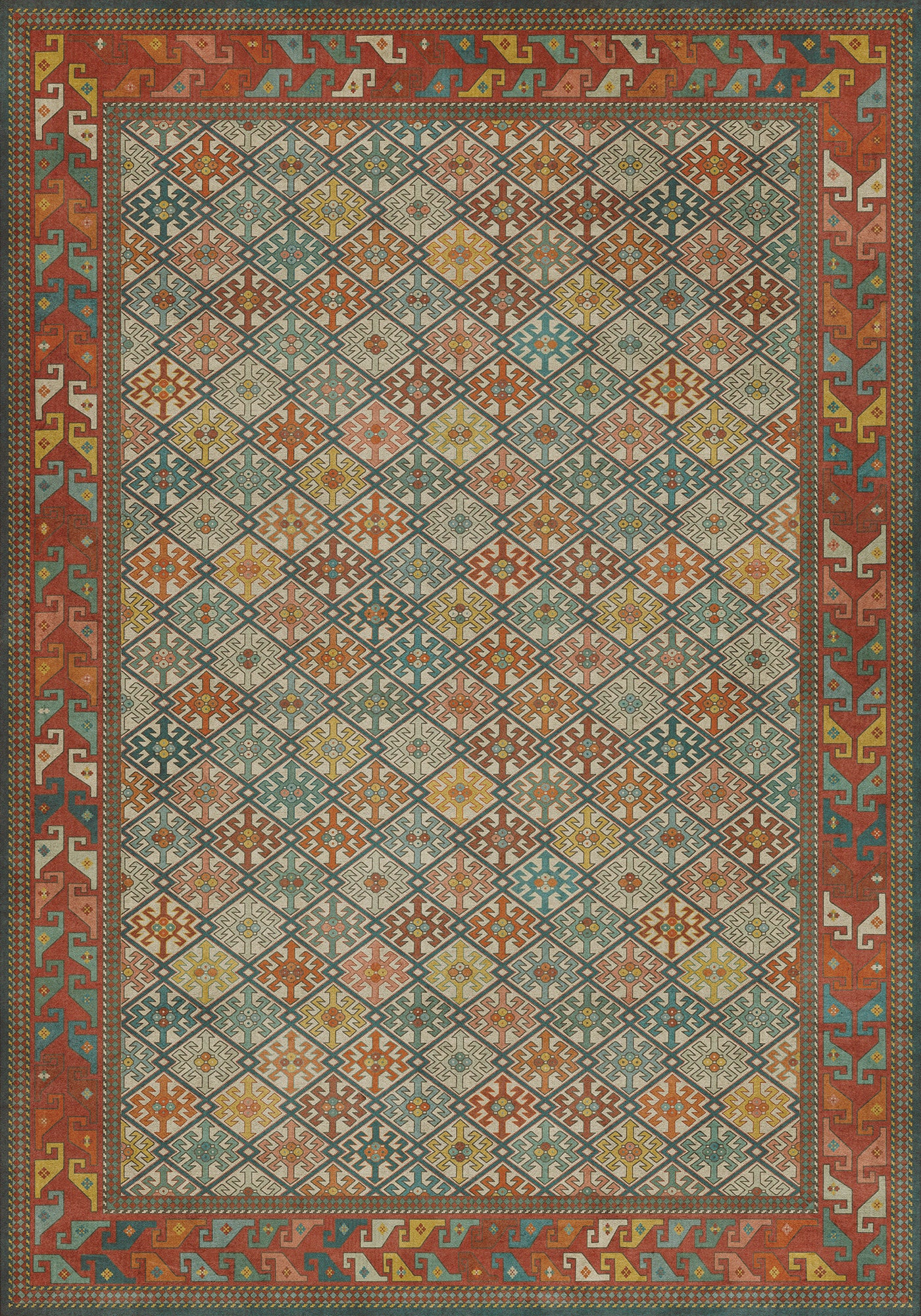 Vintage Vinyl Rug - Daghestan - Raduga