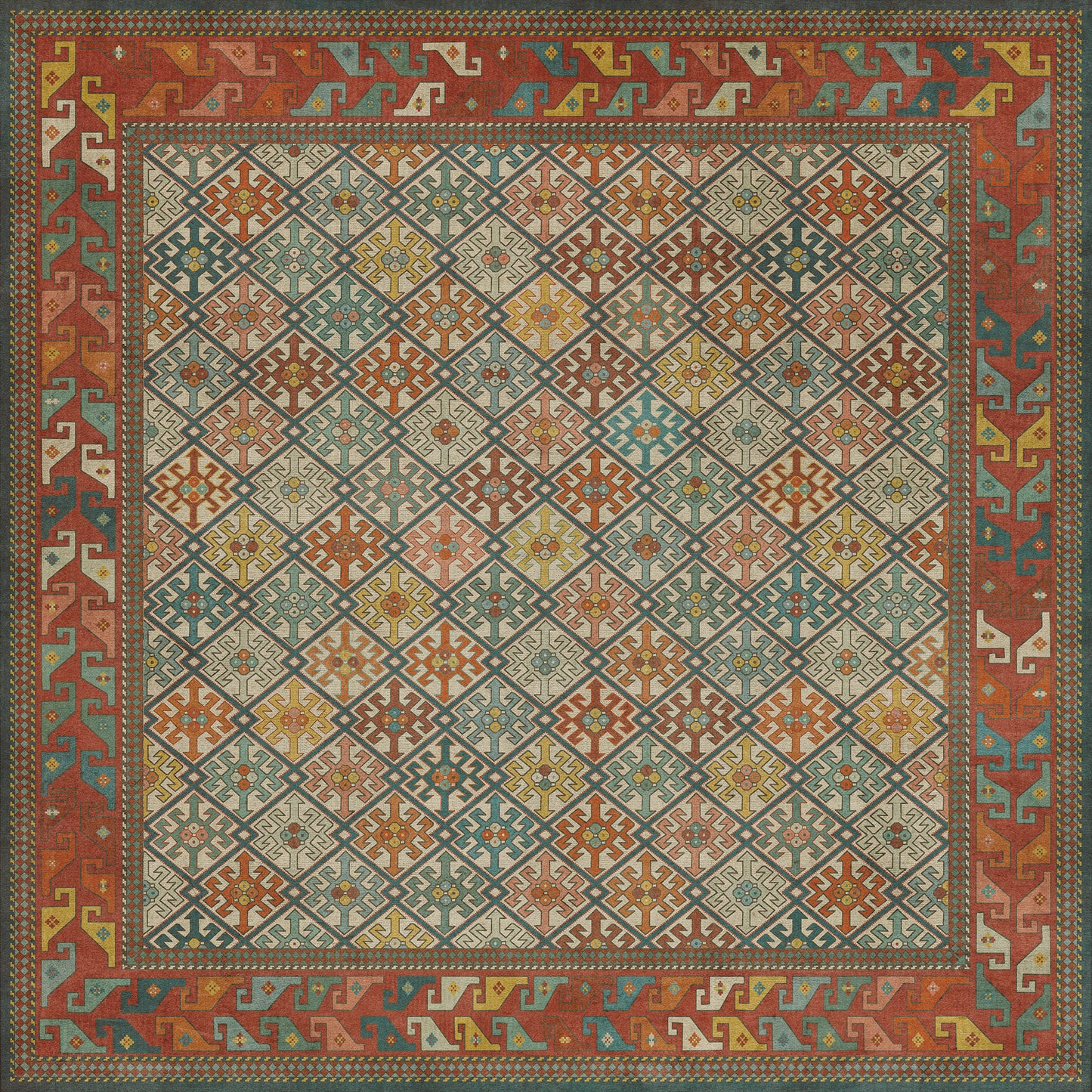 Vintage Vinyl Rug - Daghestan - Raduga