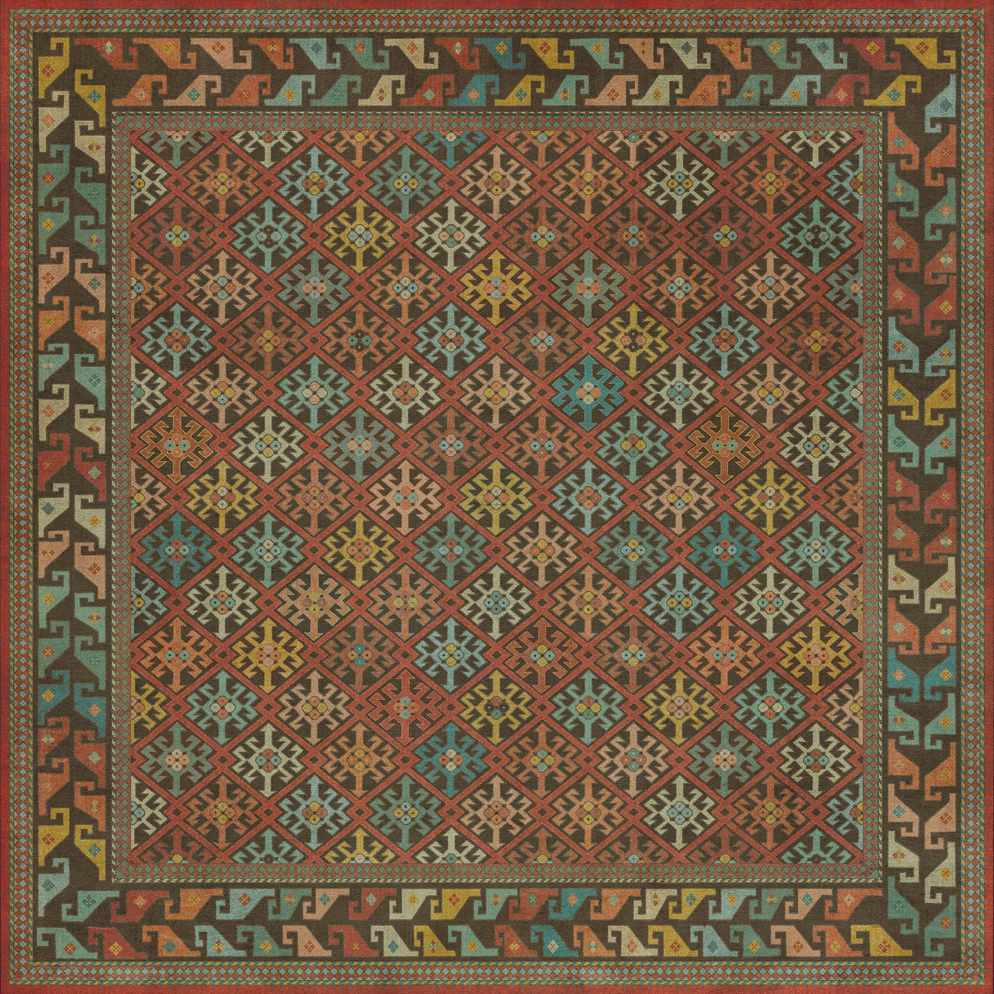 Vintage Vinyl Rug - Daghestan - Vedma