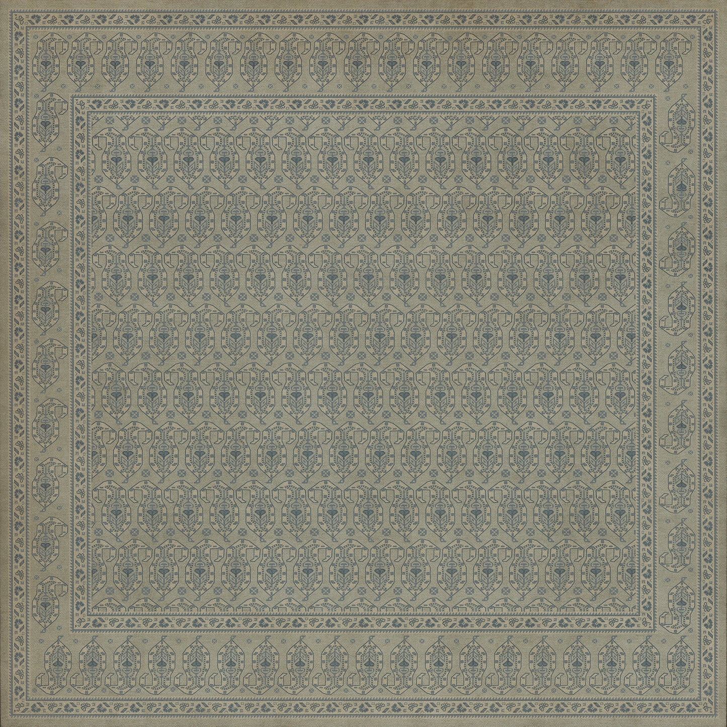 Vintage Vinyl Rug - Kintala - Albastru