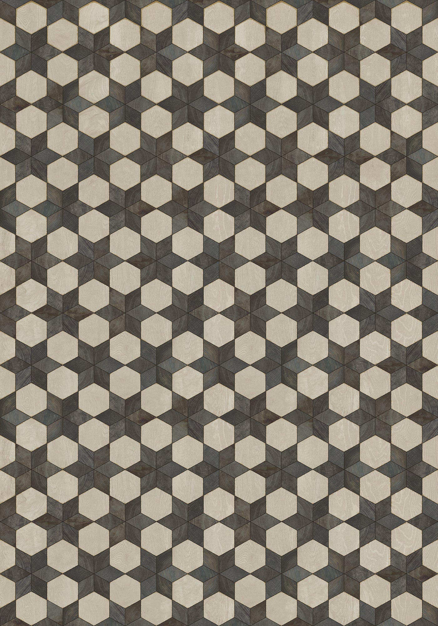 Vintage Vinyl Rug - Illuminated - Black Star