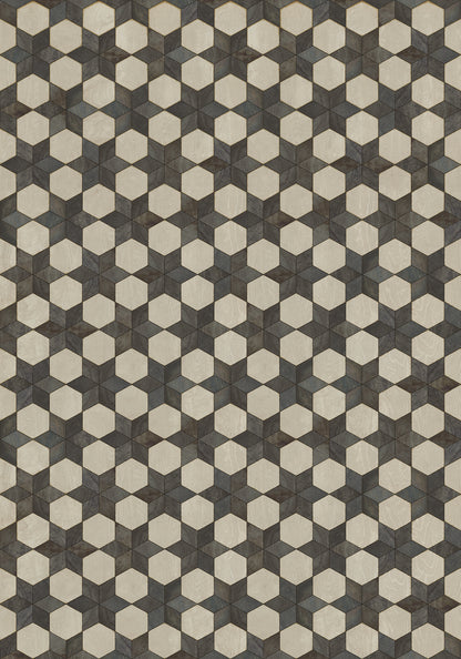 Vintage Vinyl Rug - Illuminated - Black Star