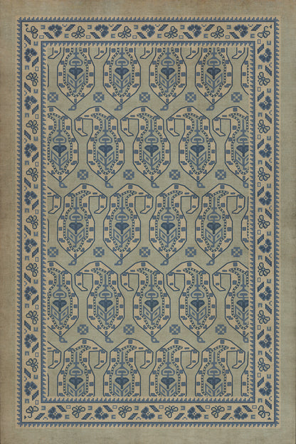 Vintage Vinyl Rug - Kintala - Albastru