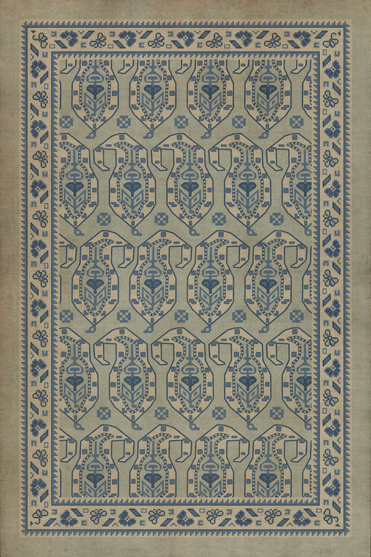 Vintage Vinyl Rug - Kintala - Albastru