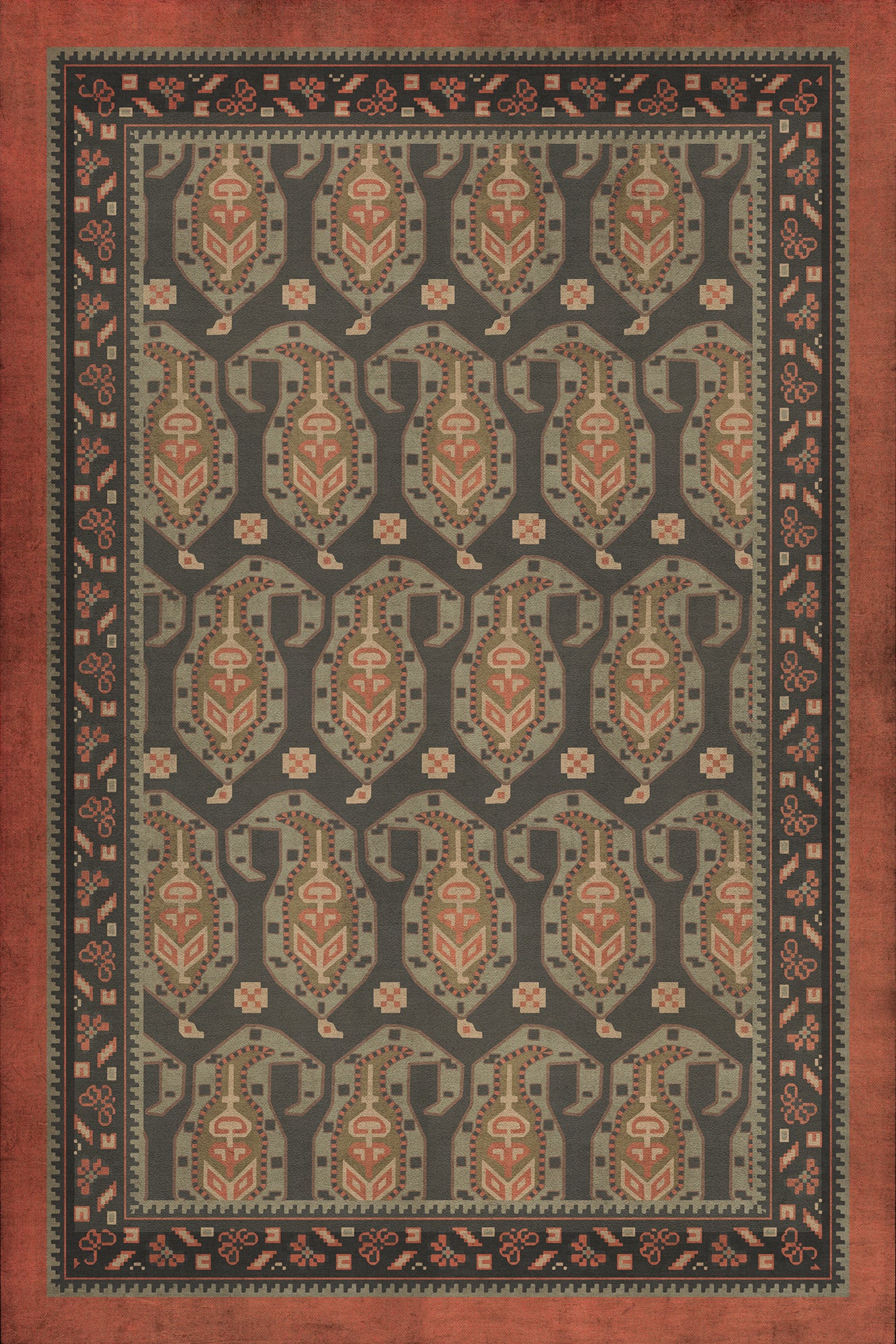 Vintage Vinyl Rug - Kintala - Drabarni
