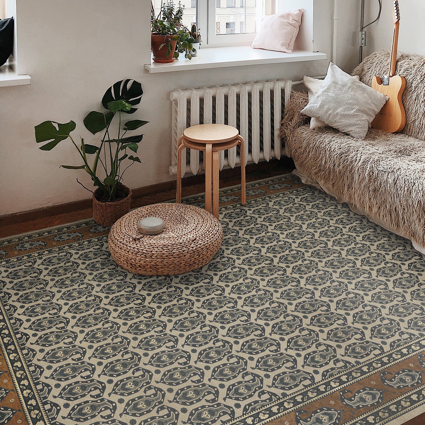 Vintage Vinyl Rug - Kintala - Frumos