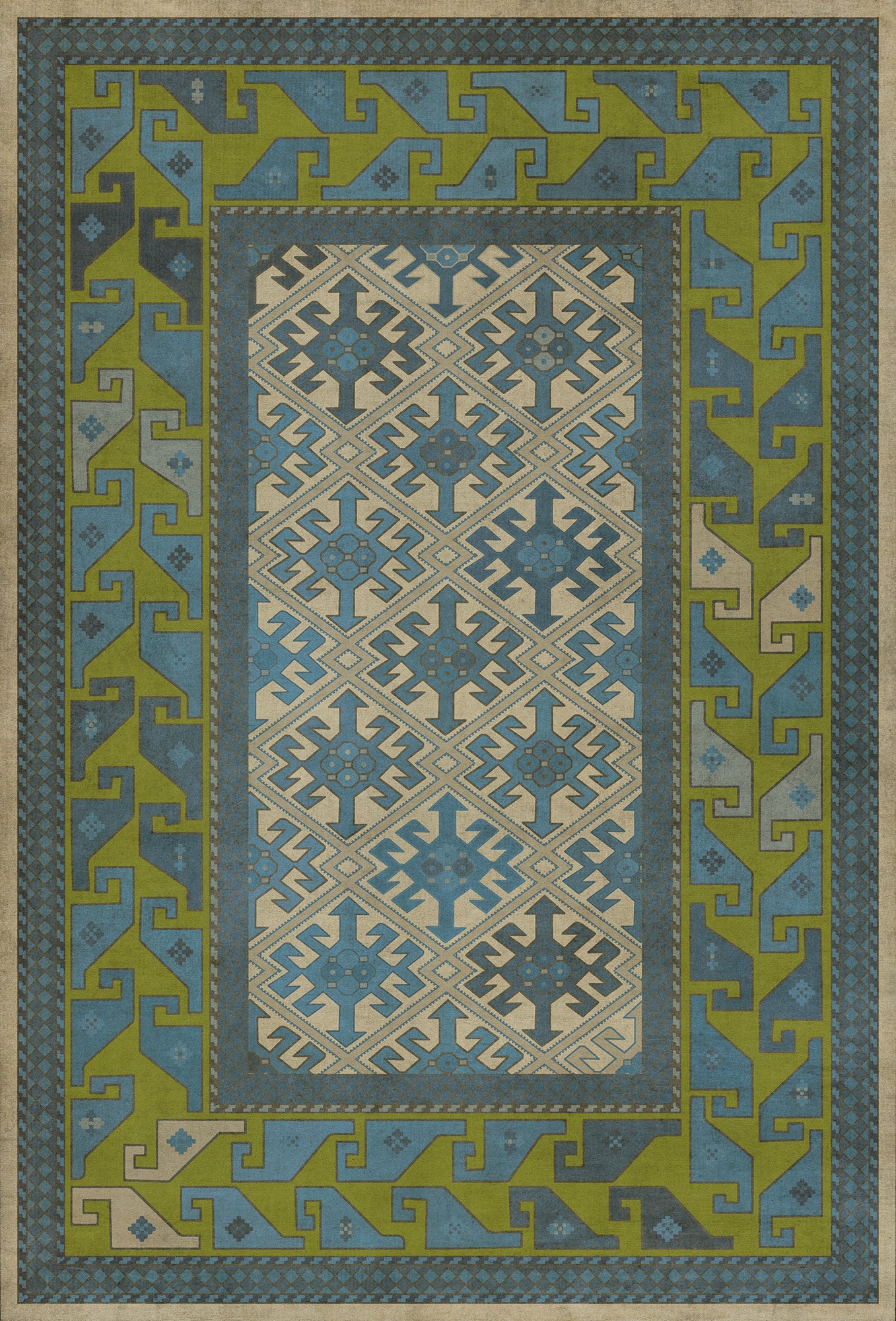 Vintage Vinyl Rug - Daghestan - Babki