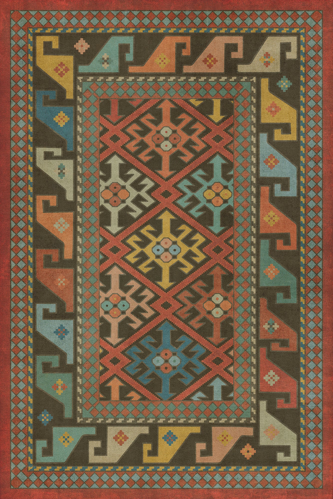 Vintage Vinyl Rug - Daghestan - Vedma