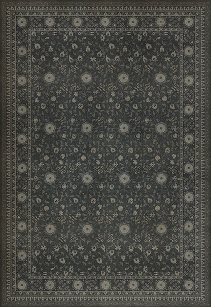 Vintage Vinyl Rug - Samarkand - Qora