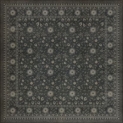 Vintage Vinyl Rug - Samarkand - Qora