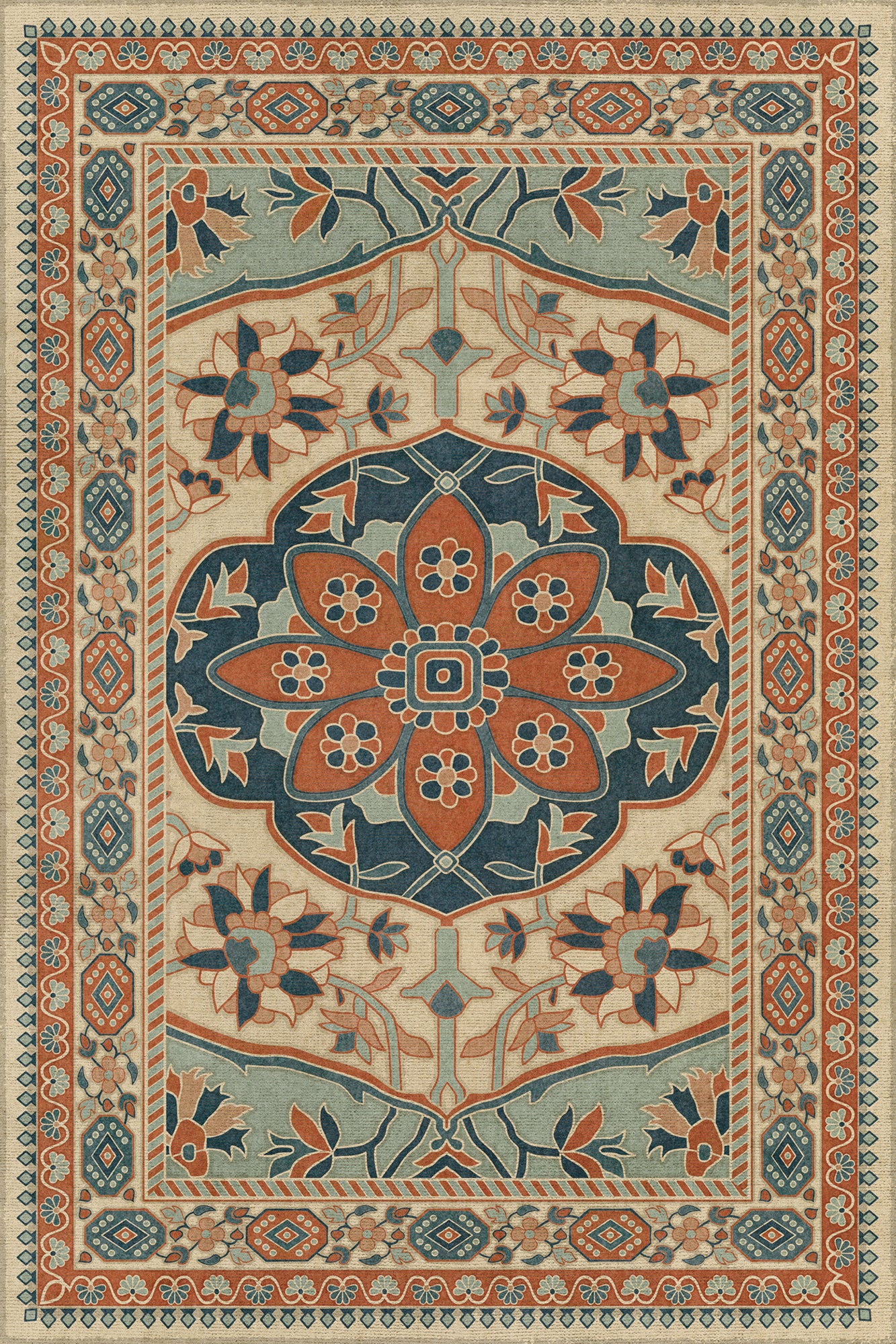 Vintage Vinyl Rug - Farahan - Ava