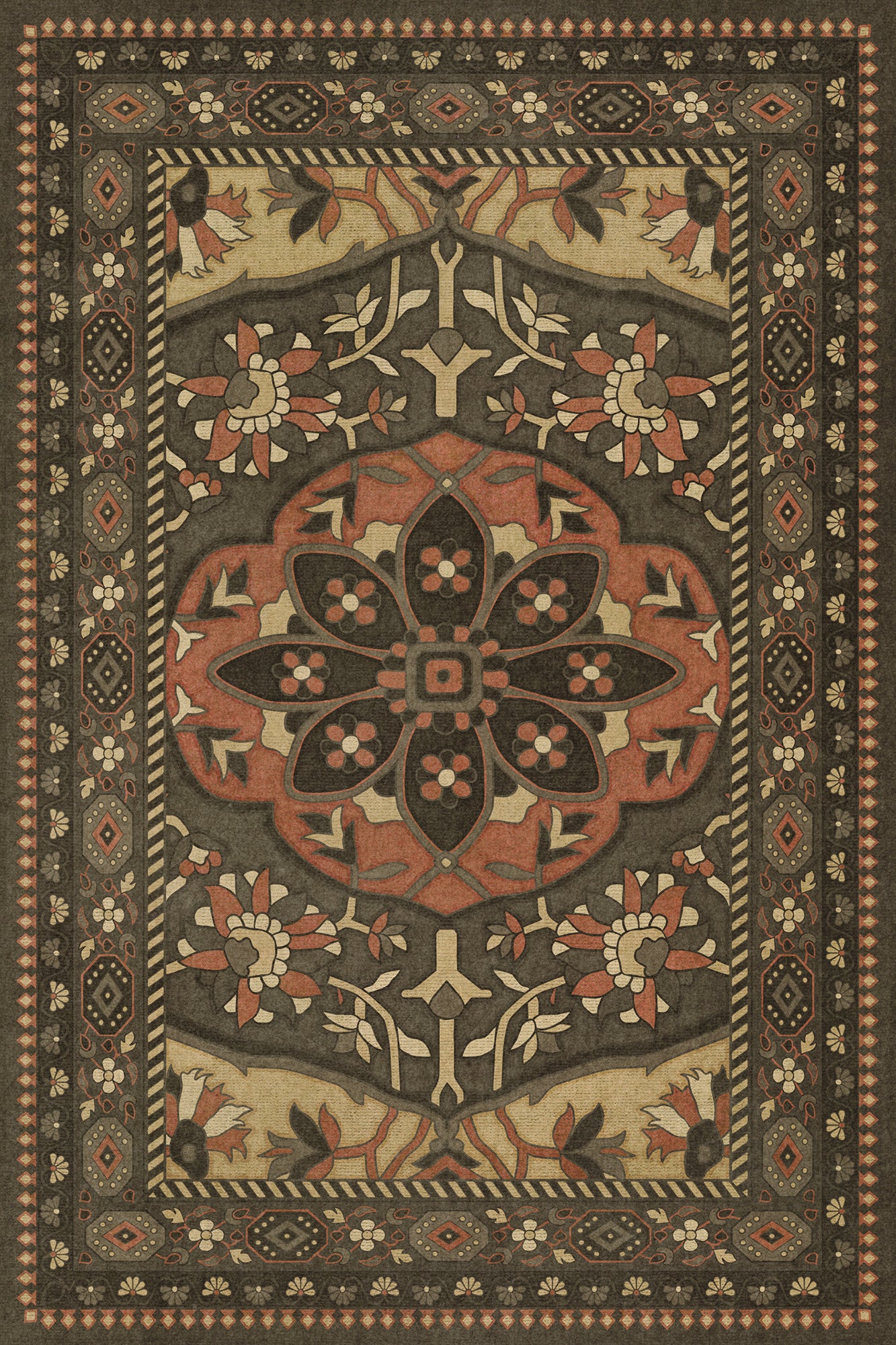 Vintage Vinyl Rug - Farahan - Azar