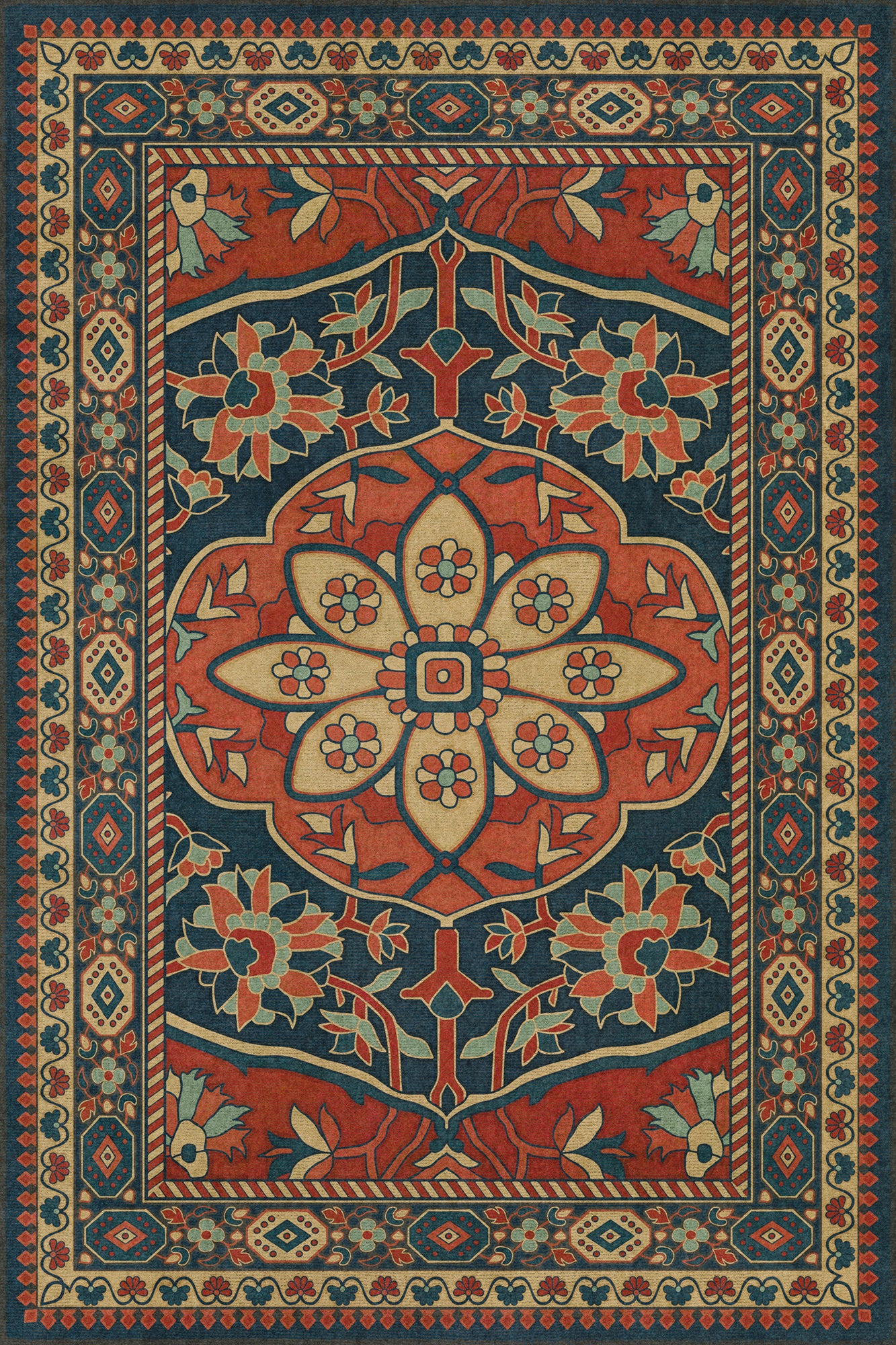 Vintage Vinyl Rug - Farahan - Farid