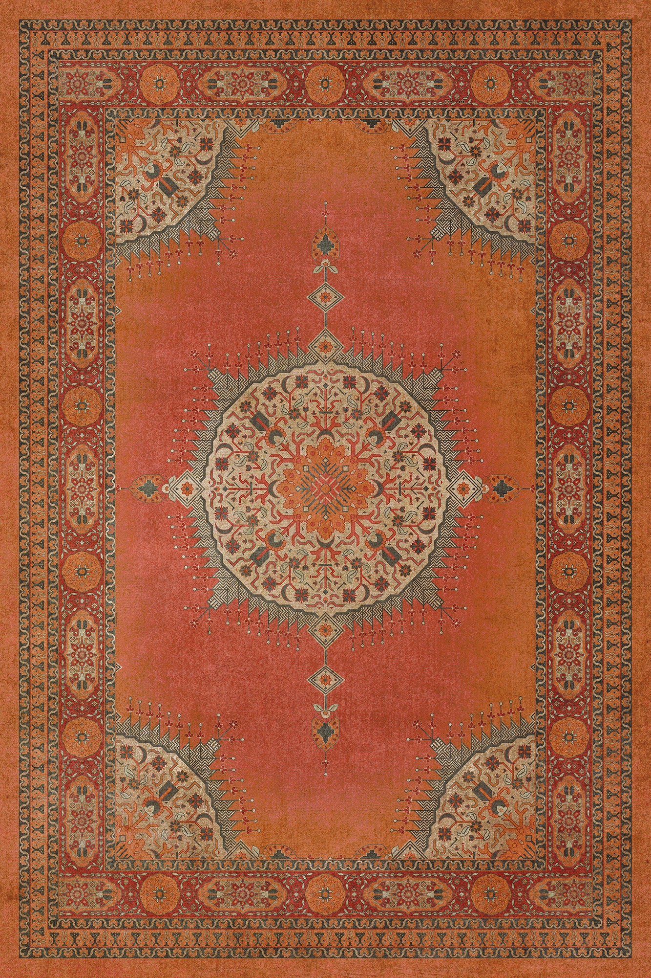 Vintage Vinyl Rug - Tabriz - Amesha