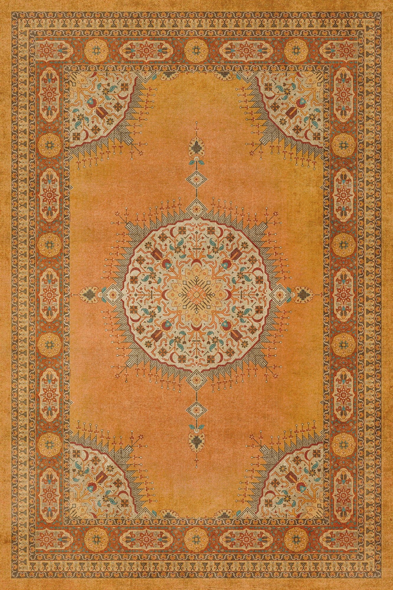 Vintage Vinyl Rug - Tabriz - Zurvan
