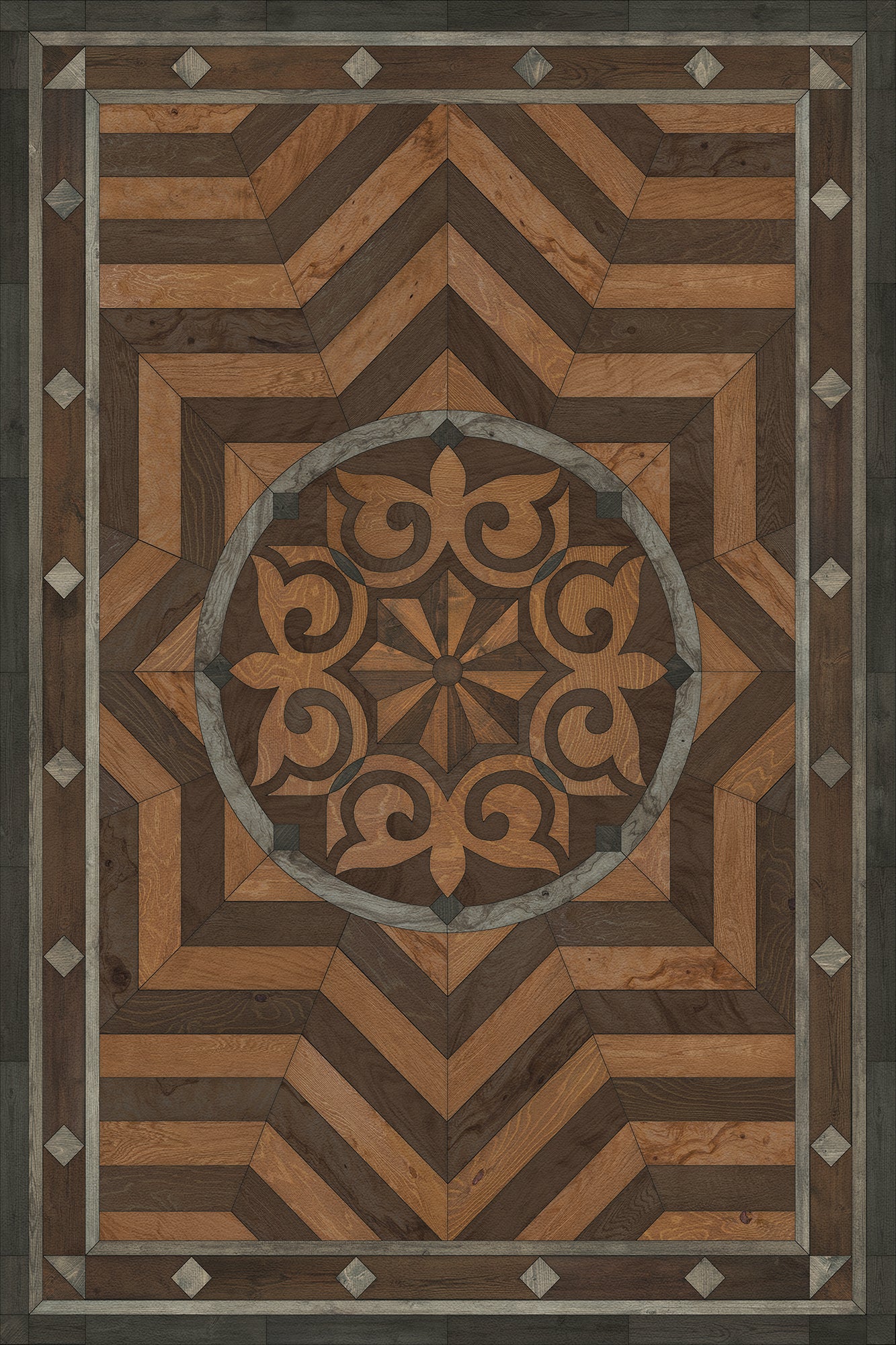 Vintage Vinyl Rug - Caledonian - They Rise Behind Her Steps