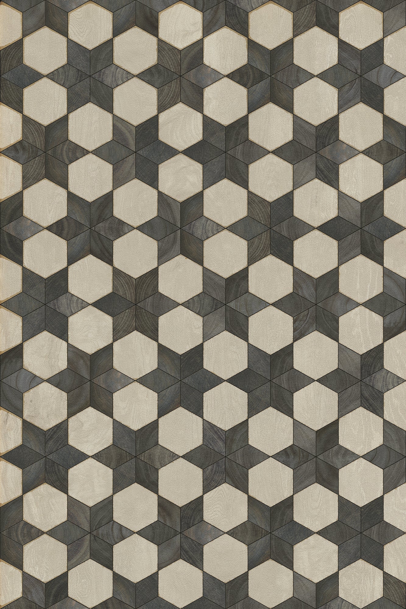 Vintage Vinyl Rug - Illuminated - Black Star