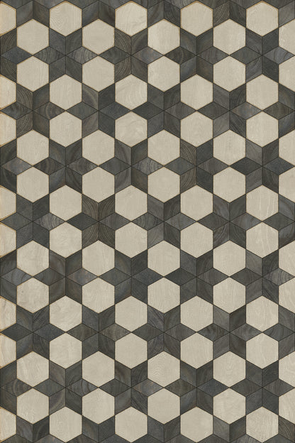 Vintage Vinyl Rug - Illuminated - Black Star