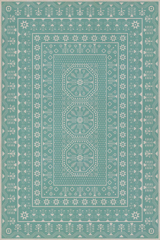 Vintage Vinyl Rug - Embroidery - A Rain of Melody