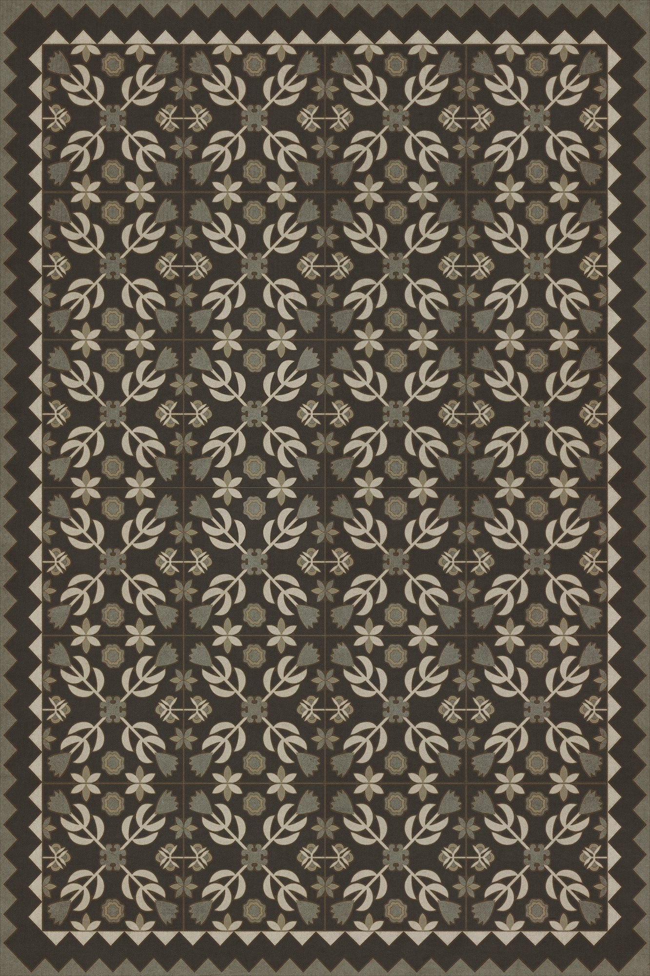 Vintage Vinyl Rug - Floral Quilt - Awake at Night