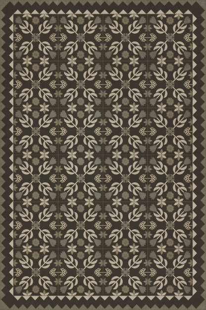 Vintage Vinyl Rug - Floral Quilt - Awake at Night