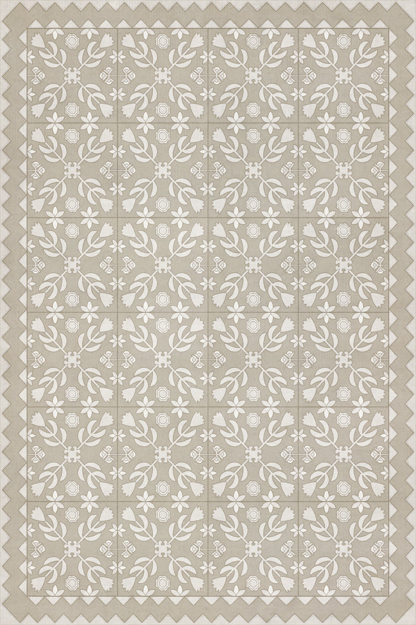 Vintage Vinyl Rug - Floral Quilt - The Woman in White
