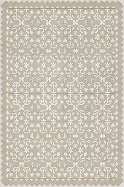 Vintage Vinyl Rug - Floral Quilt - The Woman in White