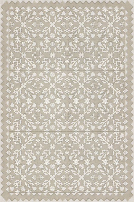 Vintage Vinyl Rug - Floral Quilt - The Woman in White
