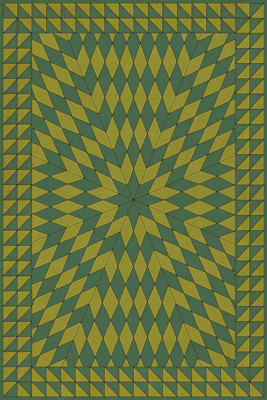 Vintage Vinyl Rug - Sunburst - And Sit on a Green Knoll