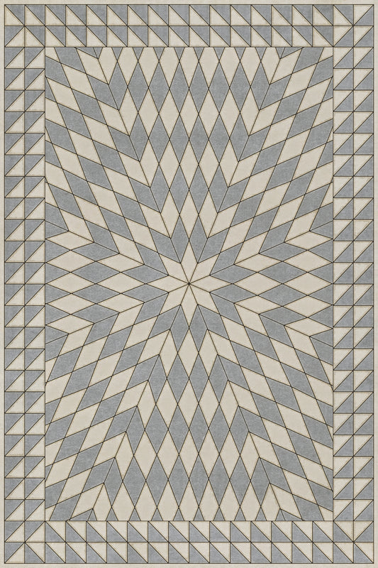 Vintage Vinyl Rug - Sunburst - Buffeting Gusts of Wind
